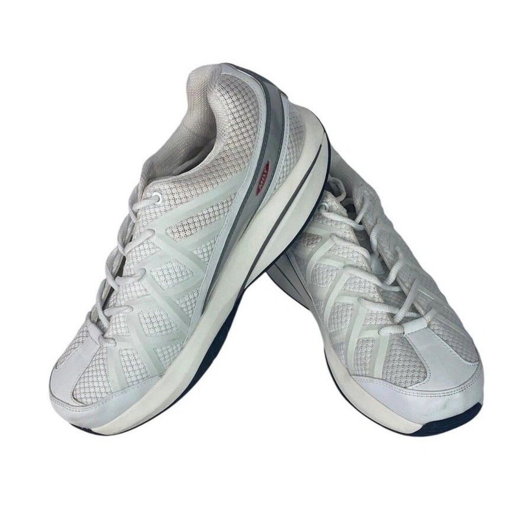 MBT Walking Shoes Mens Size 8.5 EU 42 White Gray Rocker Sole Toning 702677-16Y